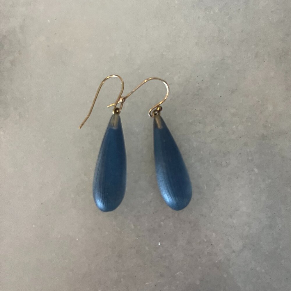 Alexis Bittar Cobalt Blue Teardrop Lucite Lightweight Earrings